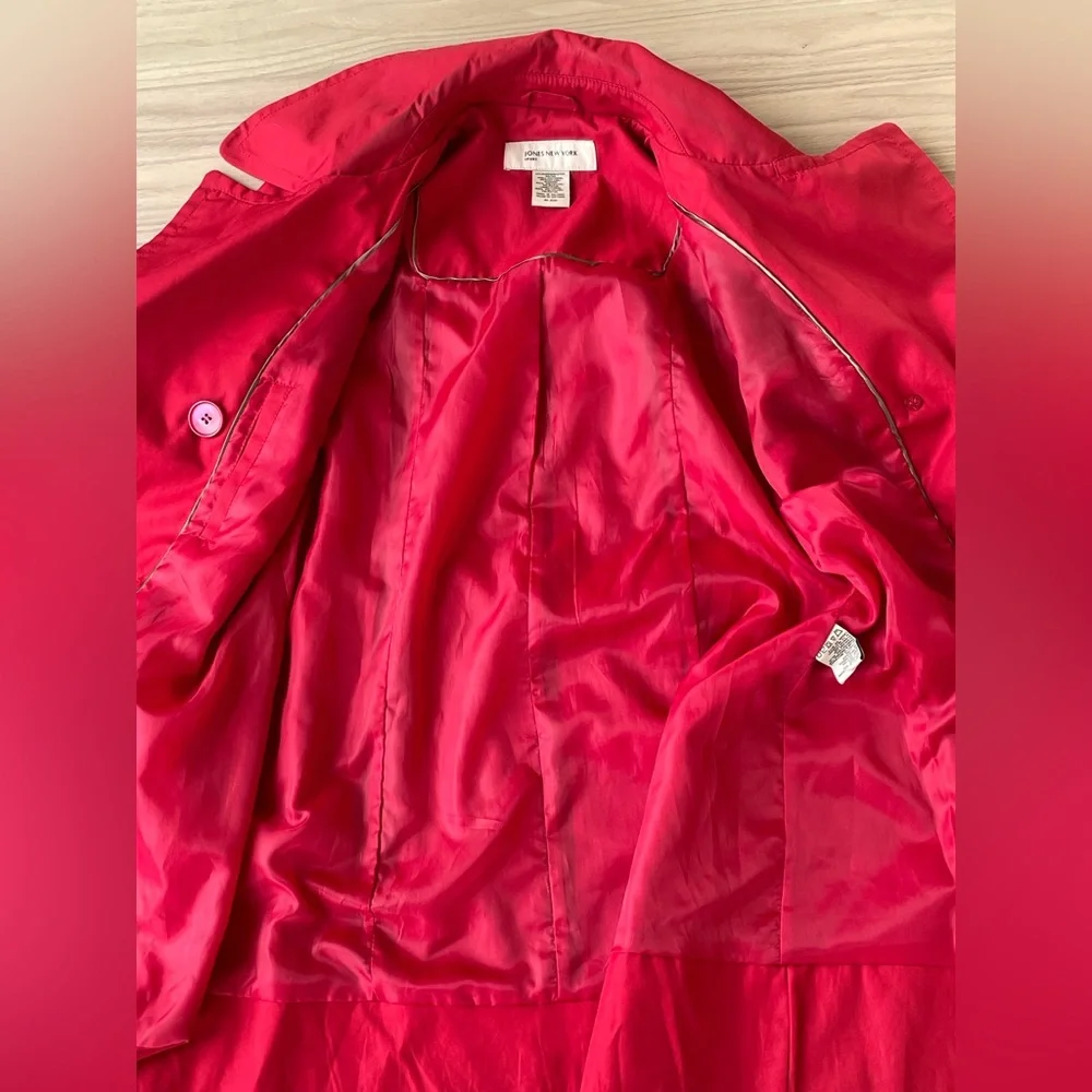 Jones New York Vibrant Red Trench Coat